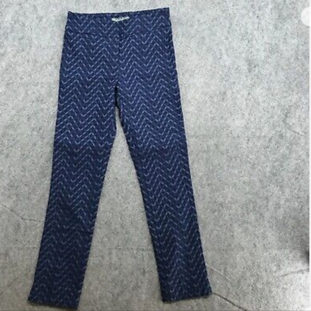 Erica Taylor Women's Blue Textured Pattern Pull-On Pants